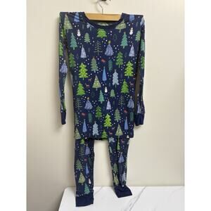 Little Sleepies Youth Pajama Set 12/14 Unisex Navy Christmas Bamboo Viscose